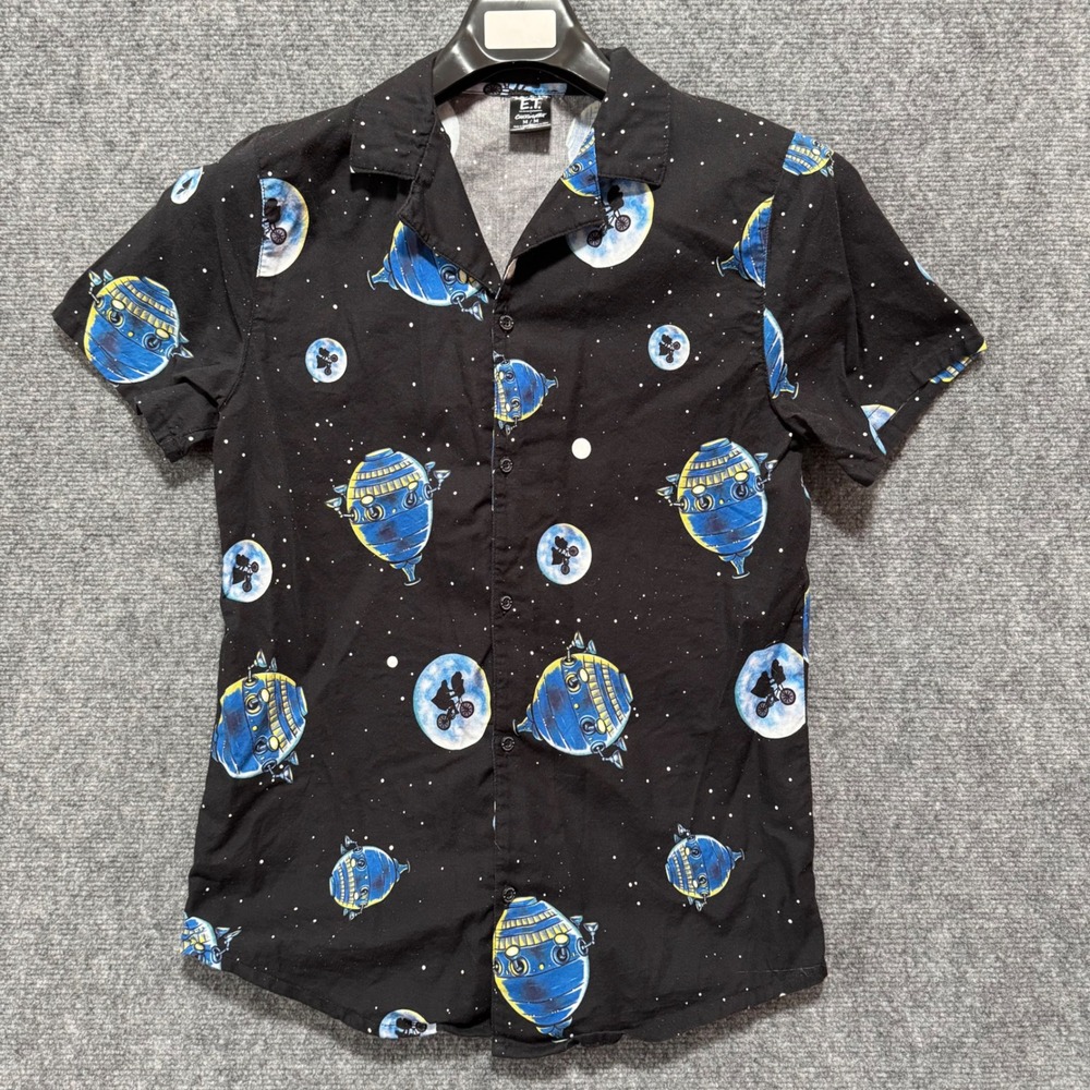 Cakeworthy ET Shirt The Extra Terrestrial Button Mens Black Spaceship ( Fits S )